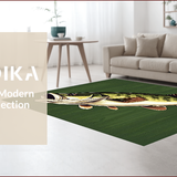 Ultra Soft Area Rug, Non Slip, Stain Resistant, Washable Area Rugs for Living Room, Bedroom, Whimsical Outdoor Fishing Theme Décor(Green)