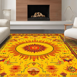 Ultra Soft Area Rug, Non Slip, Stain Resistant, Washable Area Rugs for Living Room, Bedroom, Sunny Spiraled Harmony Aesthetic(Gold)