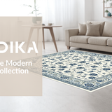 Ultra Soft Area Rug, Non Slip, Stain Resistant, Washable Area Rugs for Living Room, Bedroom, Delicate Avian Inspired Decor(White)