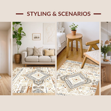 Ultra Soft Area Rug, Non Slip, Stain Resistant, Washable Area Rugs for Living Room, Bedroom, Sleek Contemporary Lattice Design(Beige)