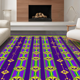 Ultra Soft Area Rug, Non Slip, Stain Resistant, Washable Area Rugs for Living Room, Bedroom, Colorful Carnival Bead Pattern(Purple)