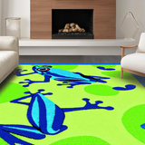 Ultra Soft Area Rug, Non Slip, Stain Resistant, Washable Area Rugs for Living Room, Bedroom, Chic Cartoon Animal Bath Decor(Blue)