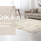Ultra Soft Area Rug, Non Slip, Stain Resistant, Washable Area Rugs for Living Room, Bedroom, Minimalist Distressed Ogee Style(Beige)