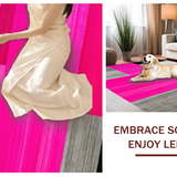 Ultra Soft Area Rug, Non Slip, Stain Resistant, Washable Area Rugs for Living Room, Bedroom, Contemporary Eclectic Stripe Motif(Pink)