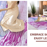Ultra Soft Area Rug, Non Slip, Stain Resistant, Washable Area Rugs for Living Room, Bedroom, Sophisticated Colorful Seashell Arrangement(Purple)