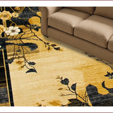 Ultra Soft Area Rug, Non Slip, Stain Resistant, Washable Area Rugs for Living Room, Bedroom, Luxurious Geometric Green Accents(Gold)