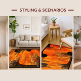 Ultra Soft Area Rug, Non Slip, Stain Resistant, Washable Area Rugs for Living Room, Bedroom, Artful Urban Safari Vibes(Orange)