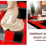 Ultra Soft Area Rug, Non Slip, Stain Resistant, Washable Area Rugs for Living Room, Bedroom, Vibrant Geometric Music Icons(Red)