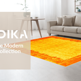Ultra Soft Area Rug, Non Slip, Stain Resistant, Washable Area Rugs for Living Room, Bedroom, Vibrant Tie-Dyed Artful Aesthetic(Orange)