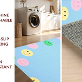 Ultra Soft Area Rug, Non Slip, Stain Resistant, Washable Area Rugs for Living Room, Bedroom, Sunny Expressive Cartoonish Element(Blue)