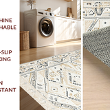 Ultra Soft Area Rug, Non Slip, Stain Resistant, Washable Area Rugs for Living Room, Bedroom, Rustic Warm Toned Lattice Texture(Beige)