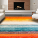 Ultra Soft Area Rug, Non Slip, Stain Resistant, Washable Area Rugs for Living Room, Bedroom, Vibrant Abstract Geometric Arrangement(Orange)