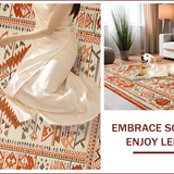 Ultra Soft Area Rug, Non Slip, Stain Resistant, Washable Area Rugs for Living Room, Bedroom, Stylish Abstract Linear Aesthetic(Orange)