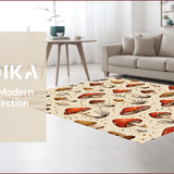 Ultra Soft Area Rug, Non Slip, Stain Resistant, Washable Area Rugs for Living Room, Bedroom, Memory Foam Mushroom Kitchen(Beige)