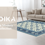 Ultra Soft Area Rug, Non Slip, Stain Resistant, Washable Area Rugs for Living Room, Bedroom, Stylish Distressed Floral Composition(White)