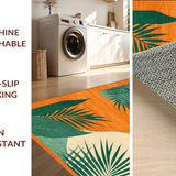 Ultra Soft Area Rug, Non Slip, Stain Resistant, Washable Area Rugs for Living Room, Bedroom, Artful Modern Organic Design(Orange)