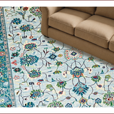 Ultra Soft Area Rug, Non Slip, Stain Resistant, Washable Area Rugs for Living Room, Bedroom, Modern Eclectic Botanical Harmony(Blue)
