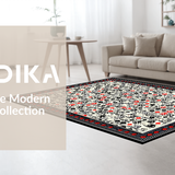Ultra Soft Area Rug, Non Slip, Stain Resistant, Washable Area Rugs for Living Room, Bedroom, Vibrant Abstract Patterned Decor(Black)