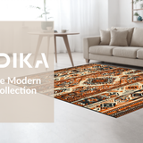 Ultra Soft Area Rug, Non Slip, Stain Resistant, Washable Area Rugs for Living Room, Bedroom, Stylish Cozy Southwestern Vibe(Orange)