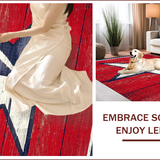 Ultra Soft Area Rug, Non Slip, Stain Resistant, Washable Area Rugs for Living Room, Bedroom, Rustic Vintage Star Emblem(Red)