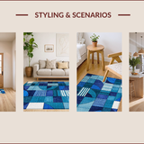 Ultra Soft Area Rug, Non Slip, Stain Resistant, Washable Area Rugs for Living Room, Bedroom, Hawaiian Style Poolside Outdoor Carpet(Blue)