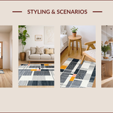 Ultra Soft Area Rug, Non Slip, Stain Resistant, Washable Area Rugs for Living Room, Bedroom, Contemporary Abstract Monochrome Aesthetic(Gray)