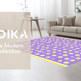 Ultra Soft Area Rug, Non Slip, Stain Resistant, Washable Area Rugs for Living Room, Bedroom, Whimsical Lavender Floral Motif(Purple)
