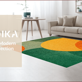 Ultra Soft Area Rug, Non Slip, Stain Resistant, Washable Area Rugs for Living Room, Bedroom, Abstract Geometric Striped(Orange)