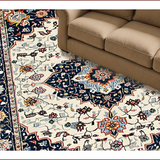 Ultra Soft Area Rug, Non Slip, Stain Resistant, Washable Area Rugs for Living Room, Bedroom, Vibrant Orange Geometric Arrangement(White)