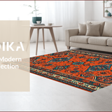 Ultra Soft Area Rug, Non Slip, Stain Resistant, Washable Area Rugs for Living Room, Bedroom, Rust Boho Living Room Non-Slip Carpet(Orange)