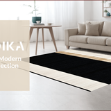 Ultra Soft Area Rug, Non Slip, Stain Resistant, Washable Area Rugs for Living Room, Bedroom, Cozy Black Tan Patterned Charm(Black)