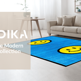 Ultra Soft Area Rug, Non Slip, Stain Resistant, Washable Area Rugs for Living Room, Bedroom, Quirky Blue Nostalgic Style(Blue)