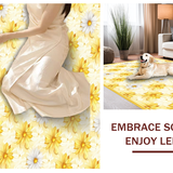 Ultra Soft Area Rug, Non Slip, Stain Resistant, Washable Area Rugs for Living Room, Bedroom, Vibrant Flower Design with Rustic Appeal(Yellow)
