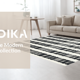 Ultra Soft Area Rug, Non Slip, Stain Resistant, Washable Area Rugs for Living Room, Bedroom, Stylish Striped Door Mat Black and White Accent Rug(Black)