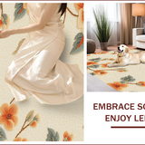 Ultra Soft Area Rug, Non Slip, Stain Resistant, Washable Area Rugs for Living Room, Bedroom, Modern Floral Patchwork Jute(Beige)
