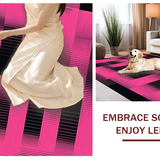 Ultra Soft Area Rug, Non Slip, Stain Resistant, Washable Area Rugs for Living Room, Bedroom, Bold Graphic Twisted Design Concept(Pink)