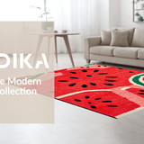 Ultra Soft Area Rug, Non Slip, Stain Resistant, Washable Area Rugs for Living Room, Bedroom, Playful Tropical Fruit Aesthetic(Red)