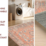 Ultra Soft Area Rug, Non Slip, Stain Resistant, Washable Area Rugs for Living Room, Bedroom, Vibrant Seal Pattern Aesthetic(Orange)