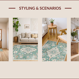 Ultra Soft Area Rug, Non Slip, Stain Resistant, Washable Area Rugs for Living Room, Bedroom, Vintage Beige Playroom Oriental Area Rug(Beige)