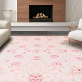 Ultra Soft Area Rug, Non Slip, Stain Resistant, Washable Area Rugs for Living Room, Bedroom, Sophisticated Minimalist Flower Style(Pink)