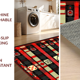 Ultra Soft Area Rug, Non Slip, Stain Resistant, Washable Area Rugs for Living Room, Bedroom, Retro Charm with Geometric Flair(Red)