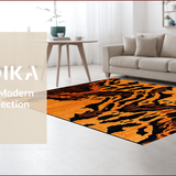 Ultra Soft Area Rug, Non Slip, Stain Resistant, Washable Area Rugs for Living Room, Bedroom, Striking Exotic Tiger Skin Motif(Brown)