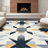 Ultra Soft Area Rug, Non Slip, Stain Resistant, Washable Area Rugs for Living Room, Bedroom, Sleek Minimalist Diamond Layout(Gray)