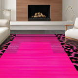 Ultra Soft Area Rug, Non Slip, Stain Resistant, Washable Area Rugs for Living Room, Bedroom, Lively Retro Animal Fusion Style(Pink)