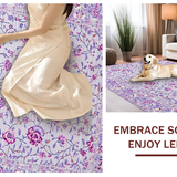Ultra Soft Area Rug, Non Slip, Stain Resistant, Washable Area Rugs for Living Room, Bedroom, Lush Retro Flower Aesthetic(Purple)