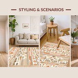 Ultra Soft Area Rug, Non Slip, Stain Resistant, Washable Area Rugs for Living Room, Bedroom, Chic Tiled Geometric Arrangement(Brown)