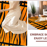 Ultra Soft Area Rug, Non Slip, Stain Resistant, Washable Area Rugs for Living Room, Bedroom, Rustic Earthy Tiger Skin Motif(Orange)