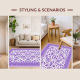 Ultra Soft Area Rug, Non Slip, Stain Resistant, Washable Area Rugs for Living Room, Bedroom, Artistic Soft Touch Abstract Design(Purple)