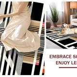 Ultra Soft Area Rug, Non Slip, Stain Resistant, Washable Area Rugs for Living Room, Bedroom, Sleek Abstract Zebra Textures(Black)