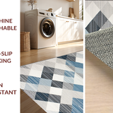 Ultra Soft Area Rug, Non Slip, Stain Resistant, Washable Area Rugs for Living Room, Bedroom, Rustic Textured Geometric Aesthetic(Gray)
